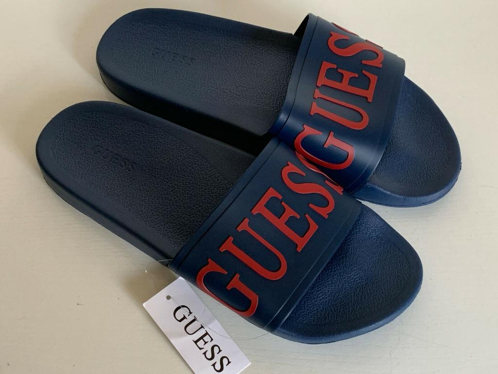NEW GUESS ELFINO NAVY BLUE MEN S COMFORT SLIDES SLIPPERS Women s Fashion Footwear Slippers and slides on Carousell