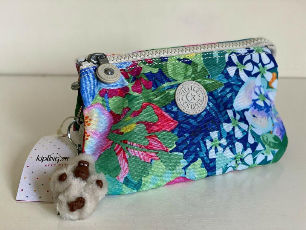 NEW KIPLING CREATIVITY PRINTED TRAVEL POUCH MAKEUP BAG ORGANIZER CLUTCH WALLET