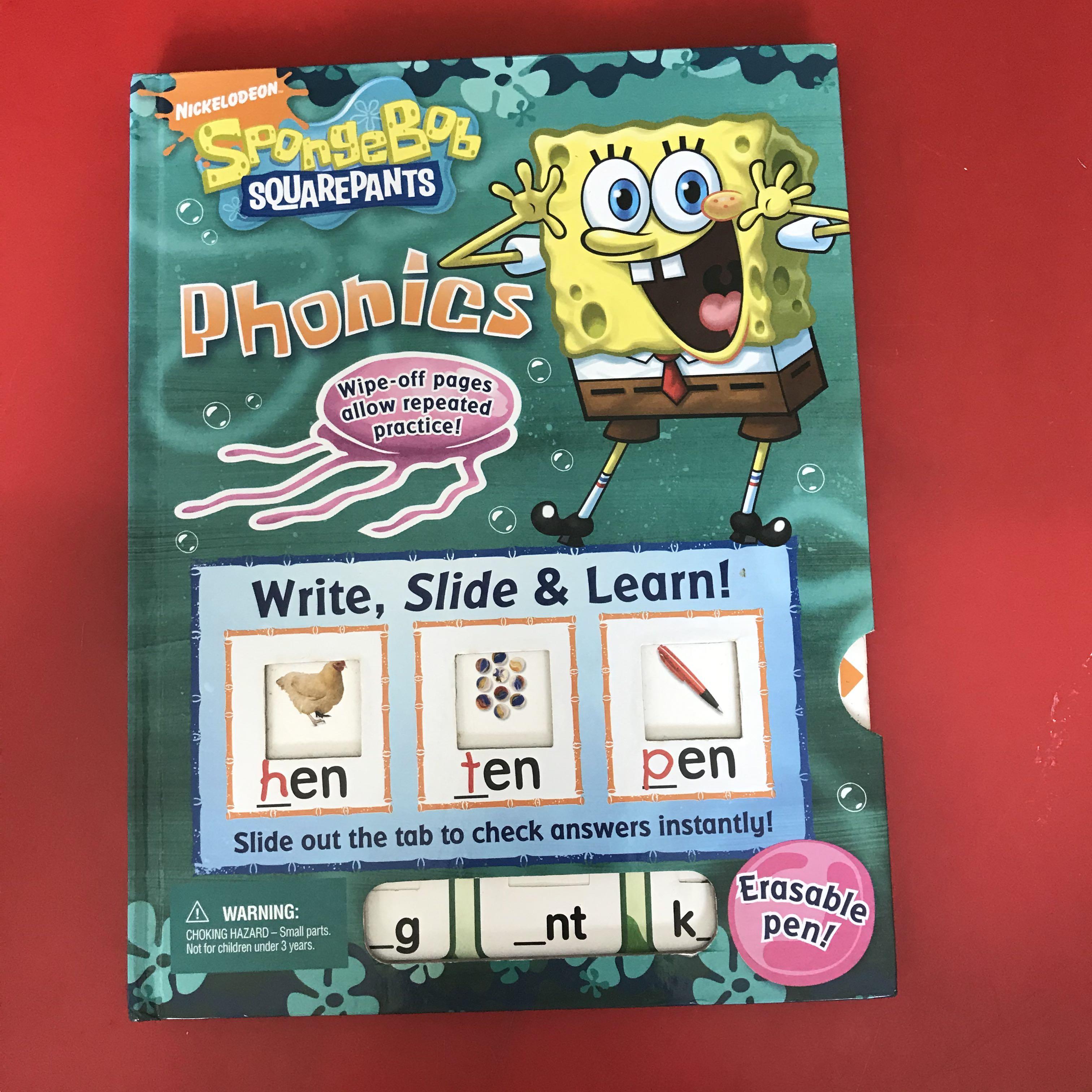 Nickledon Spongebob Phonics Activity Wipe Clean Book, Hobbies