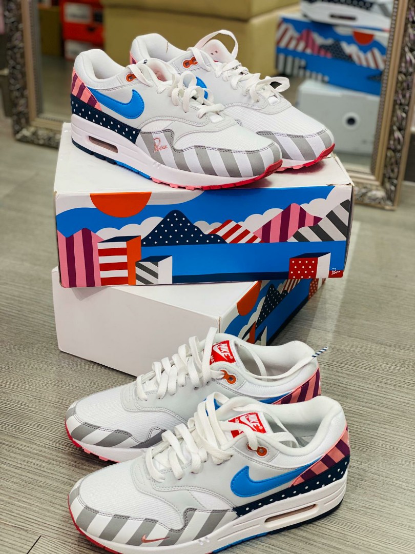 Nike air max 1 x parra, 男裝, 鞋, 波鞋- Carousell