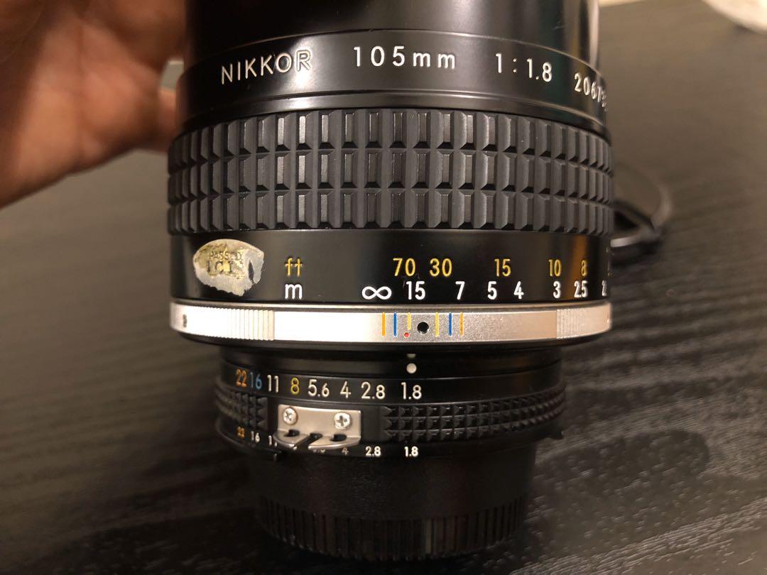 Nikon nikkor ais 105mm f1.8, 攝影器材, 鏡頭及裝備- Carousell
