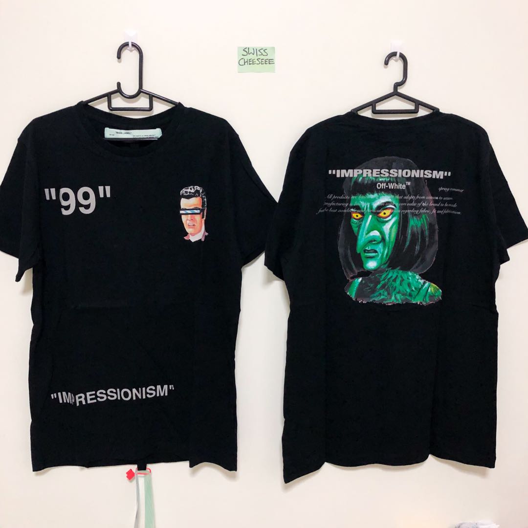 off white green tee