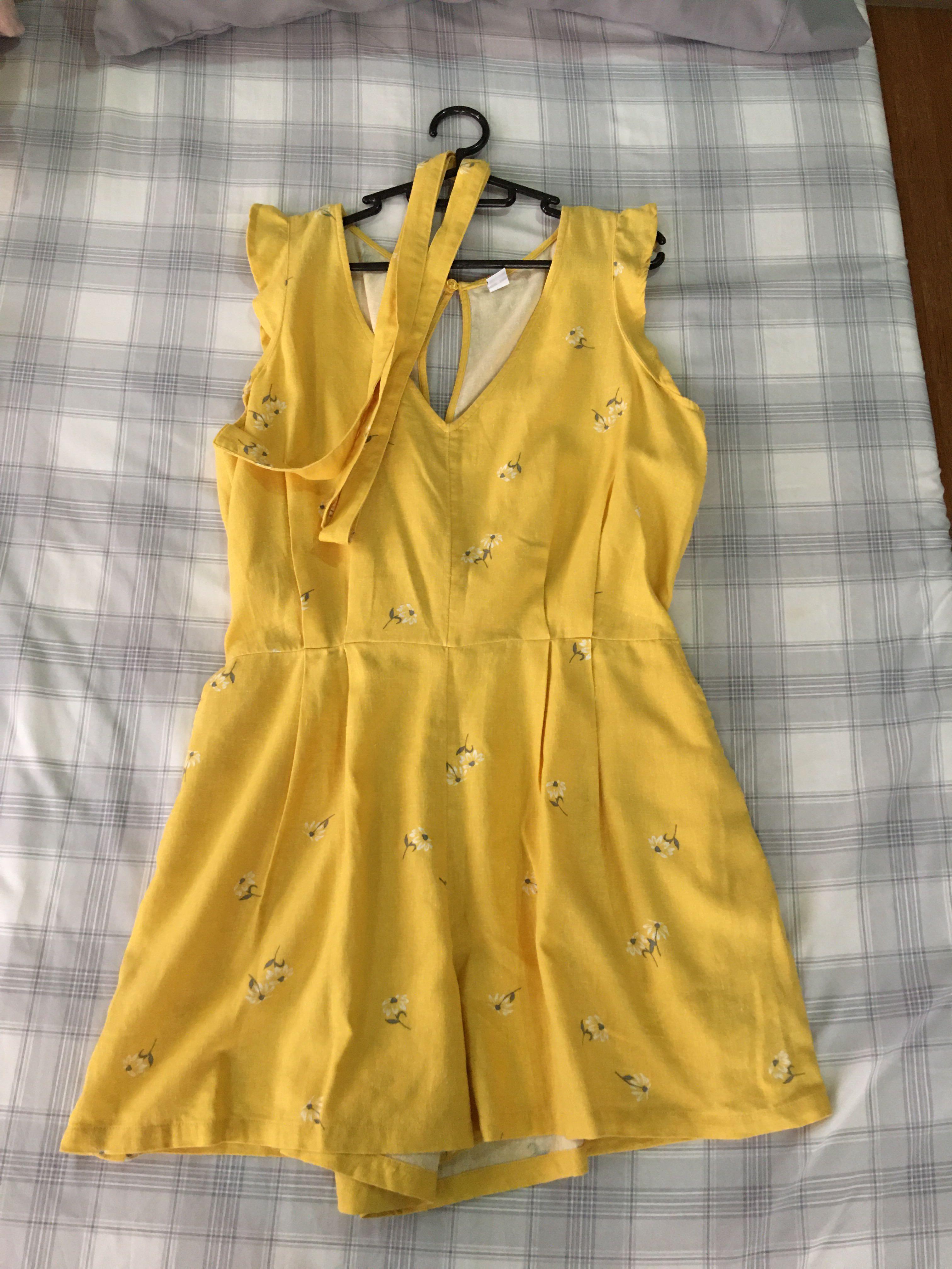 old navy yellow jumpsuit