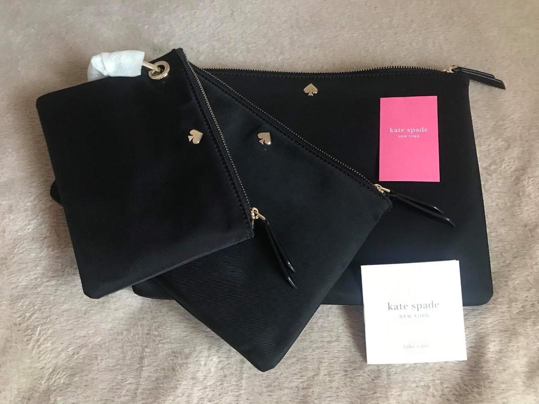 Original Kate Spade Triple Pouch Women s Fashion Bags Wallets