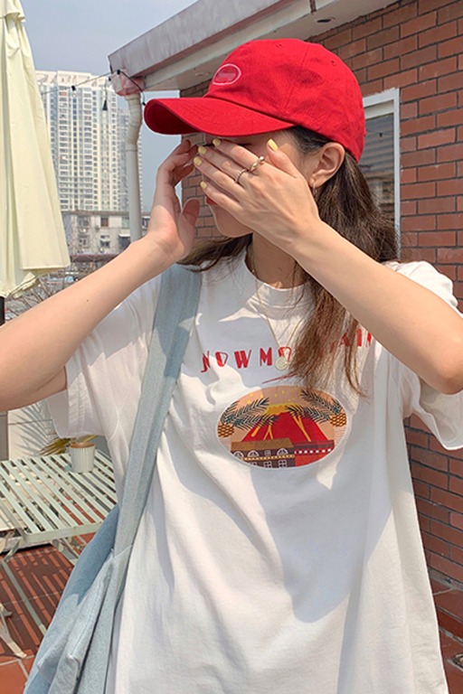QC2826 全新 女裝 夏季年新款韓版網紅原宿風上衣女裝寬鬆休閒印花短袖T恤潮