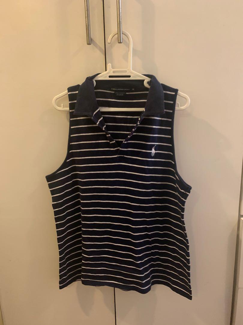Ralph Lauren Sleeveless Collar Top (Category: Sleeveless) located in Makati City. Submitted by mega_manila (Listing ID 1002081622, Image 1). Description: Has a bit of signs of usage and stains on collar.