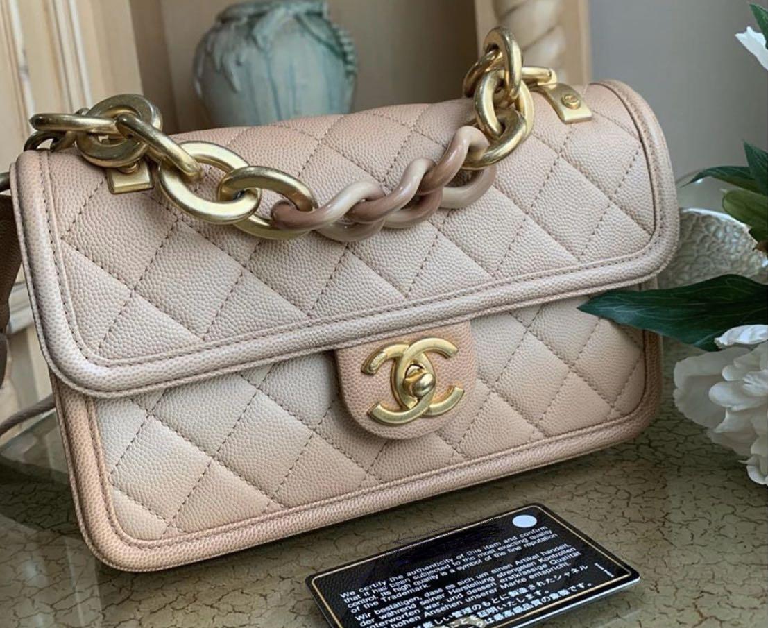 Chanel Sunset On The Sea Flap Bag Quilted Caviar Small