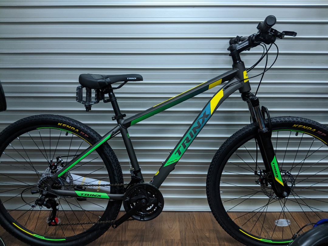 yellow green mountain bike