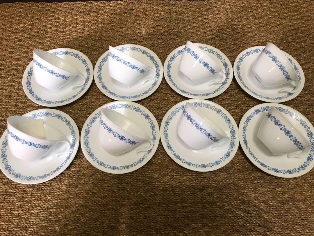 Vintage Corelle Mclame Cawan Piring 8 Pasang Kitchen Appliances On Carousell