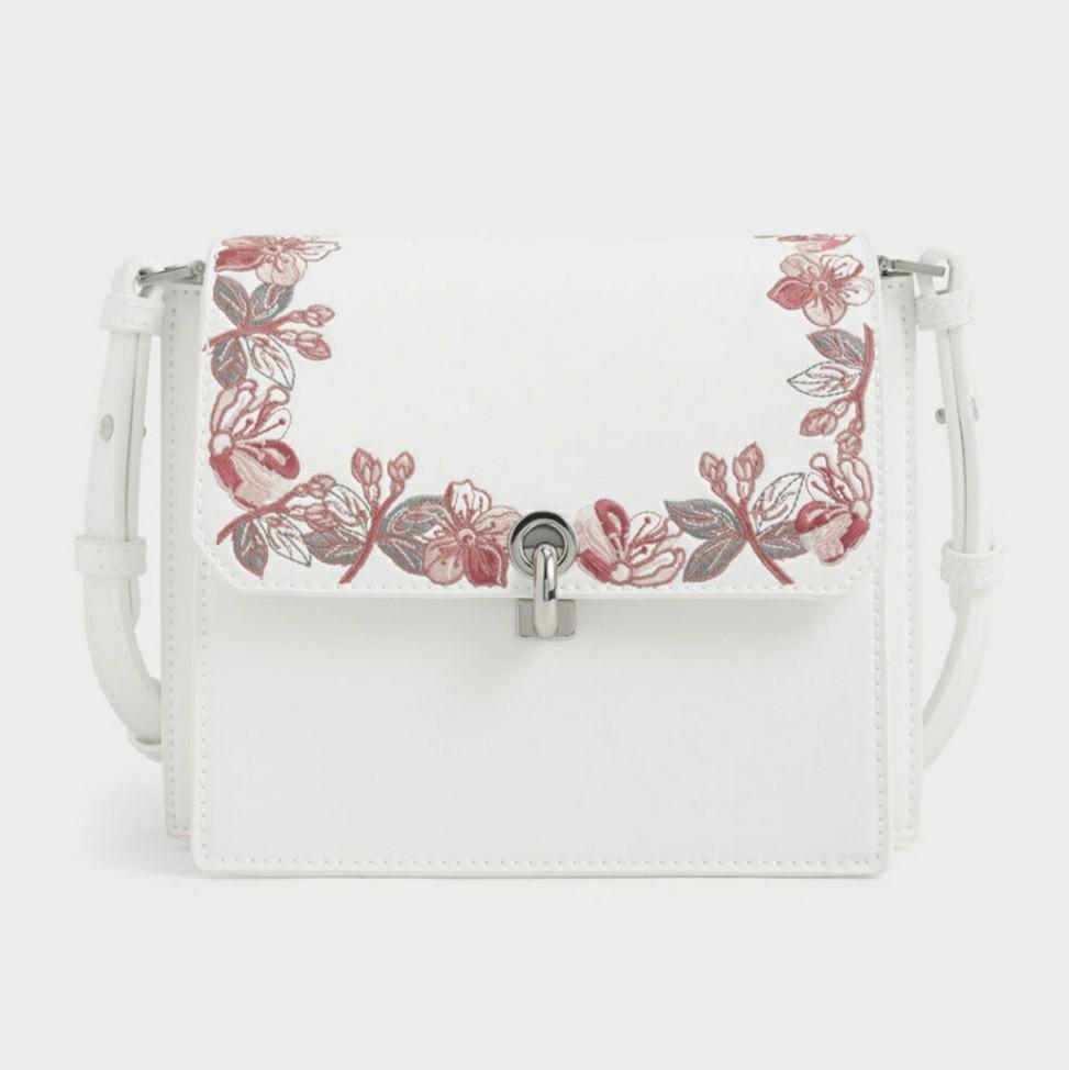 White clearance floral bag