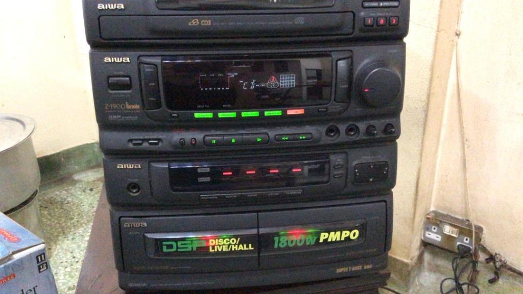 aiwa twin duct 3 way bass reflex speaker system