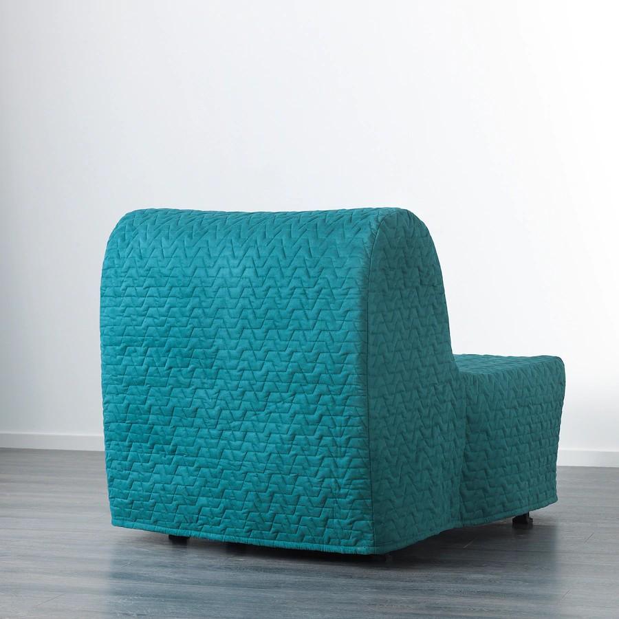 Barely used IKEA Chair bed /sofa bed, turquoise/ green, Furniture
