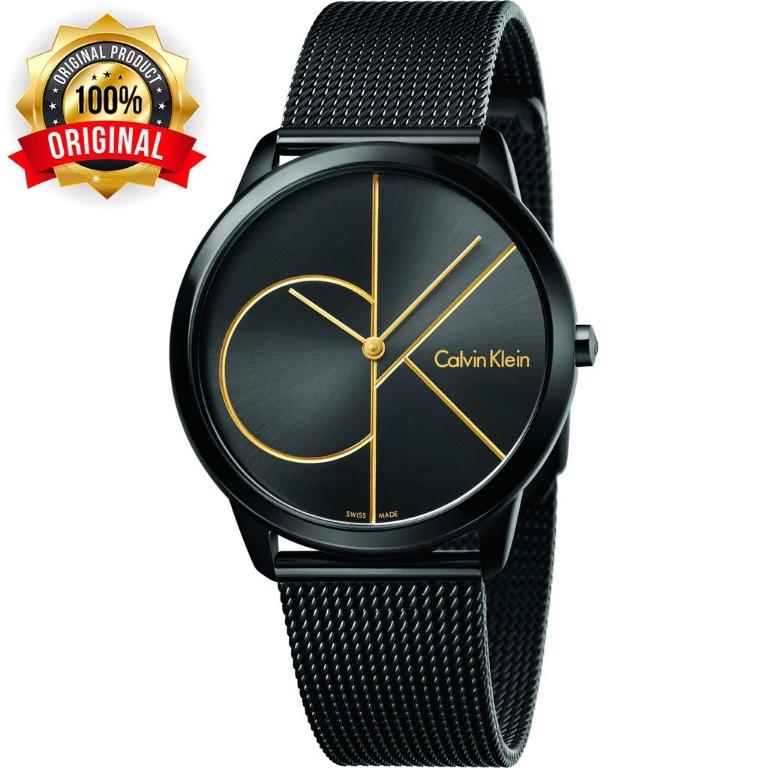 Calvin klein men's black watch on sale