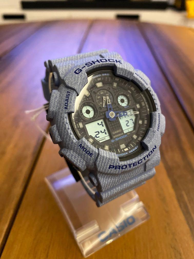 Casio G Shock denim GA100DE 2ADR Men s Fashion Watches Accessories Watches on Carousell
