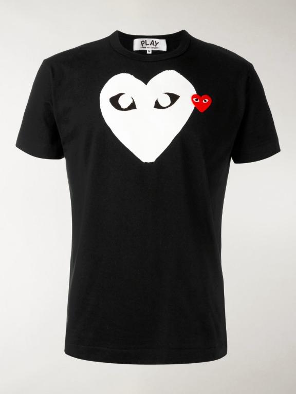 cdg double heart shirt