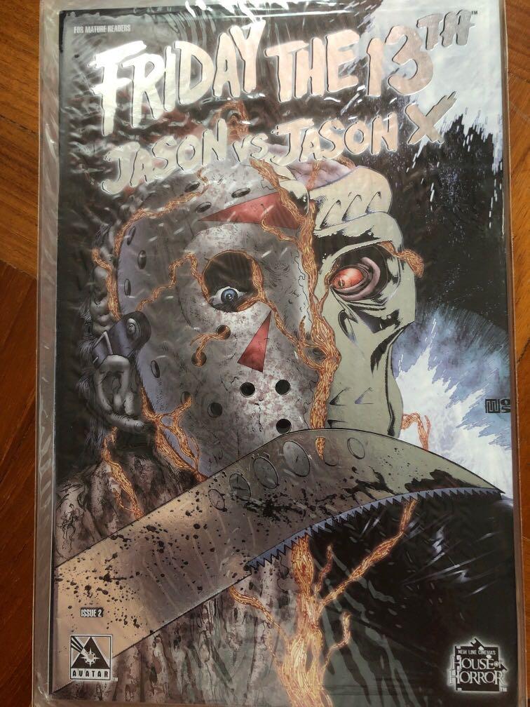Friday The 13th Jason Vs Jason X 2 Platinum Foil Edition One Of Only 1000 Copies Printed And Packaged With Poster Signed By Writer Artist Mike Wolfer Nm Condition Still Seal In Packaged
