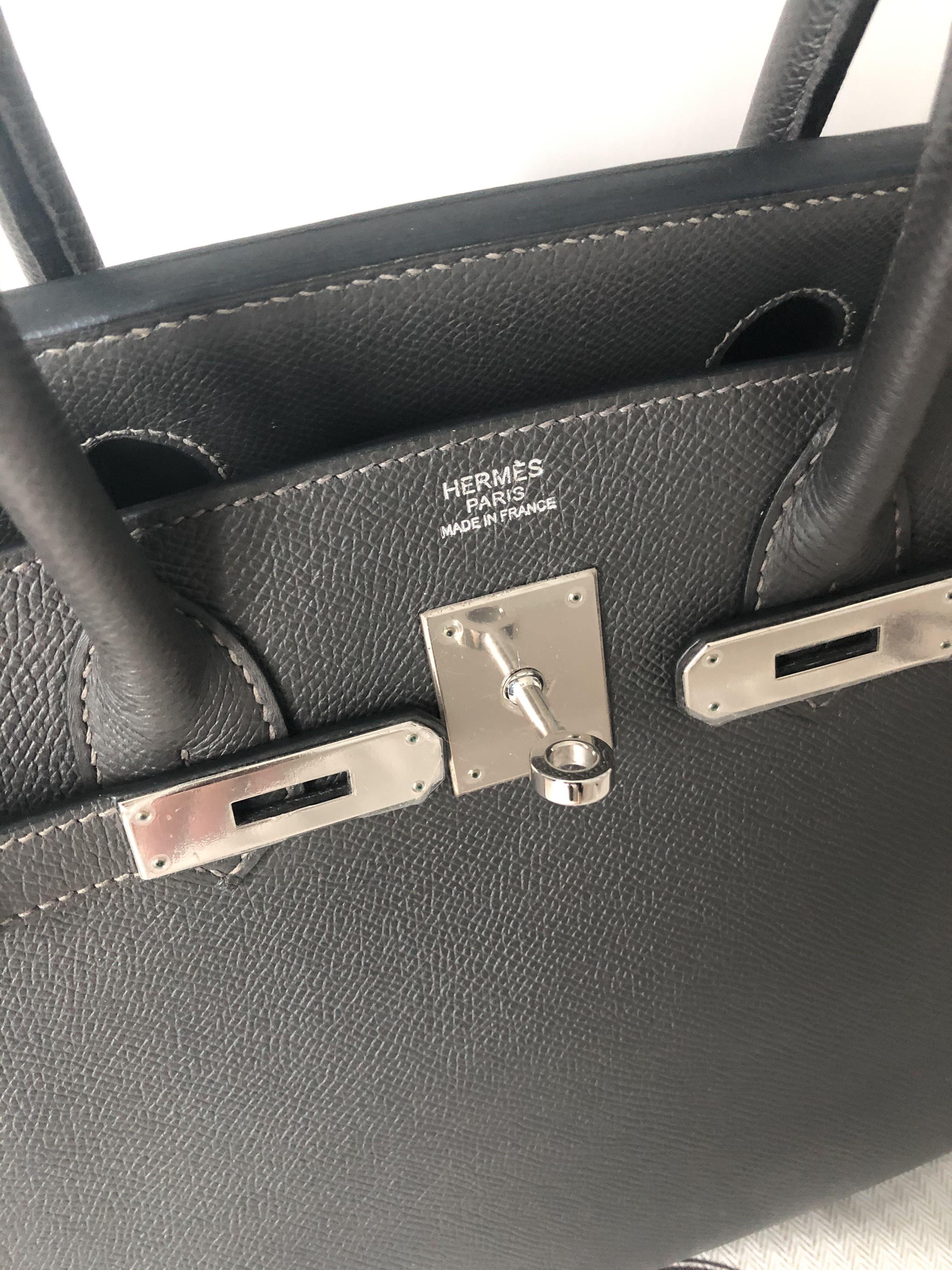 Hermes birkin 30 graphite RARE neutral! grey near black epsom b30 phw