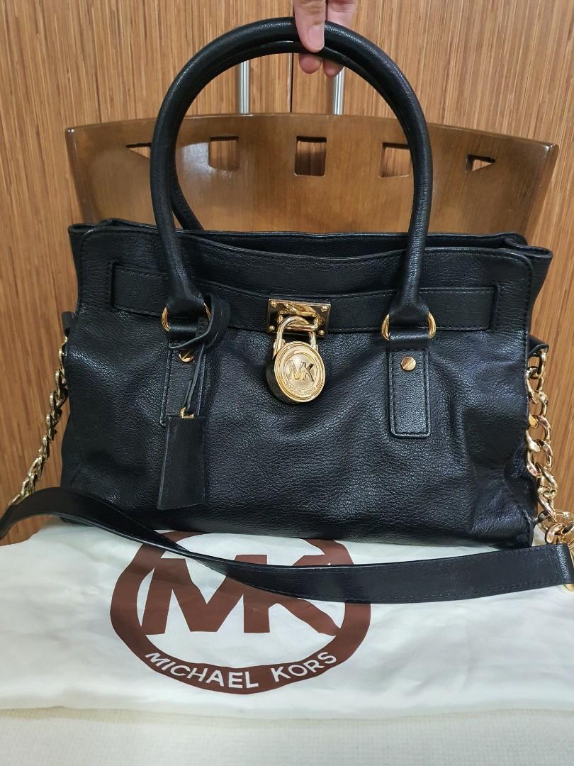 Mk Hamilton Large Black leather, Luxury, Bags & Wallets on Carousell