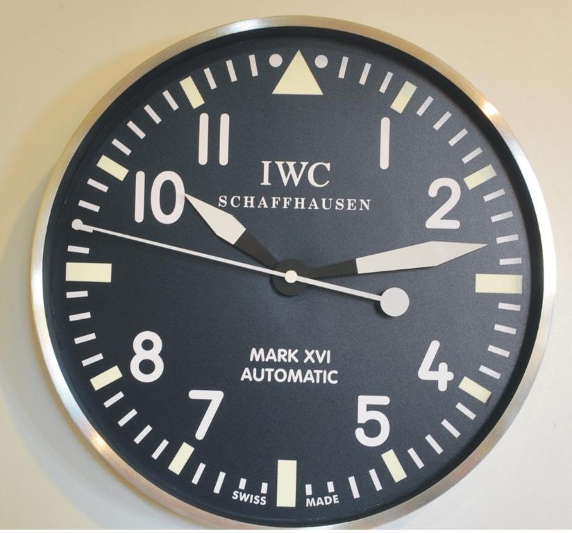 Pilot Instrument IWC Inspired Wall Clock 14 inches Furniture