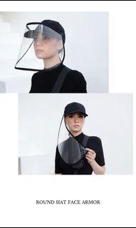 Round hat face armor