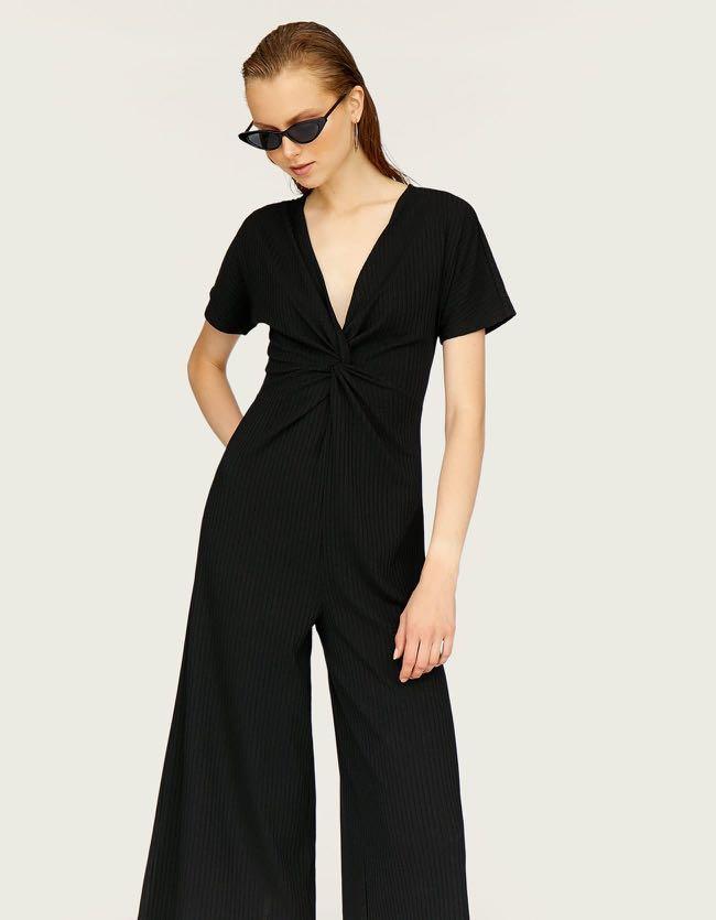 Stradivarius black cheap jumpsuit