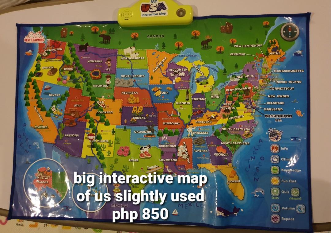 Us Interactive Map Babies Kids Toys Walkers On Carousell