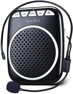 Zoweetek SHIDU Portable Rechargeable Mini Voice Amplifier with Wired Microphone Headset and Waistband for Teachers, Tour Guides, Coacher, Singing, Training and Presentation (S308-Black)