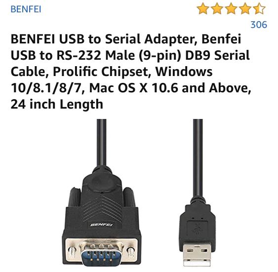 306 Reviews BENFEI USB to Serial Adapter, Benfei USB to RS232 Male (9