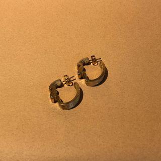 復古彎曲圈型針式耳環