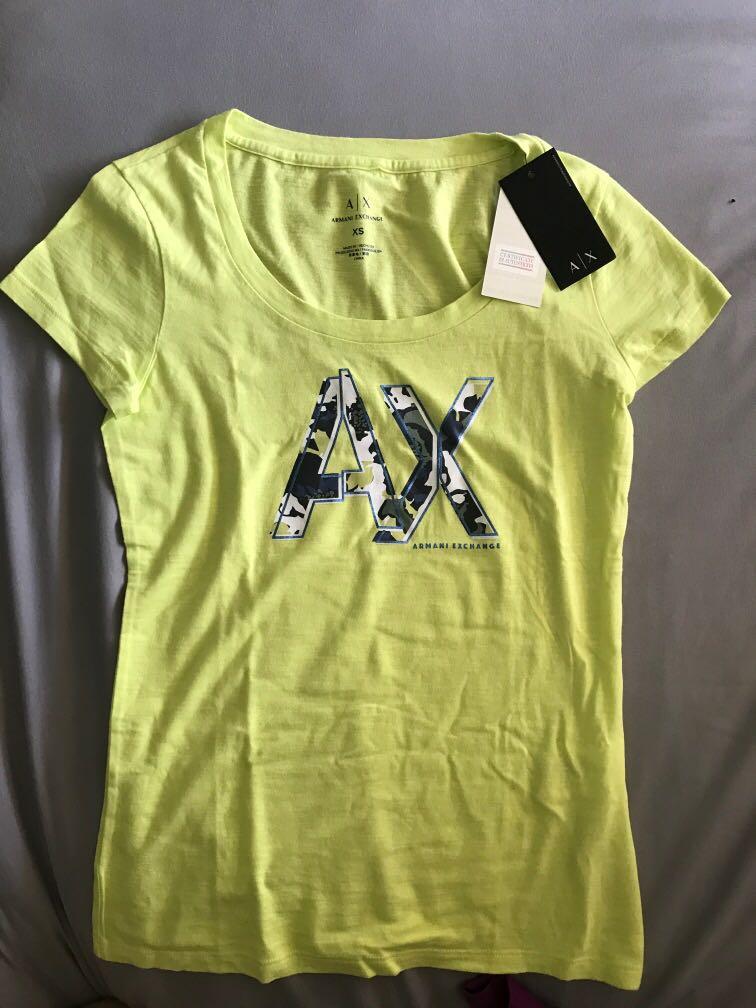 yellow armani exchange shirt