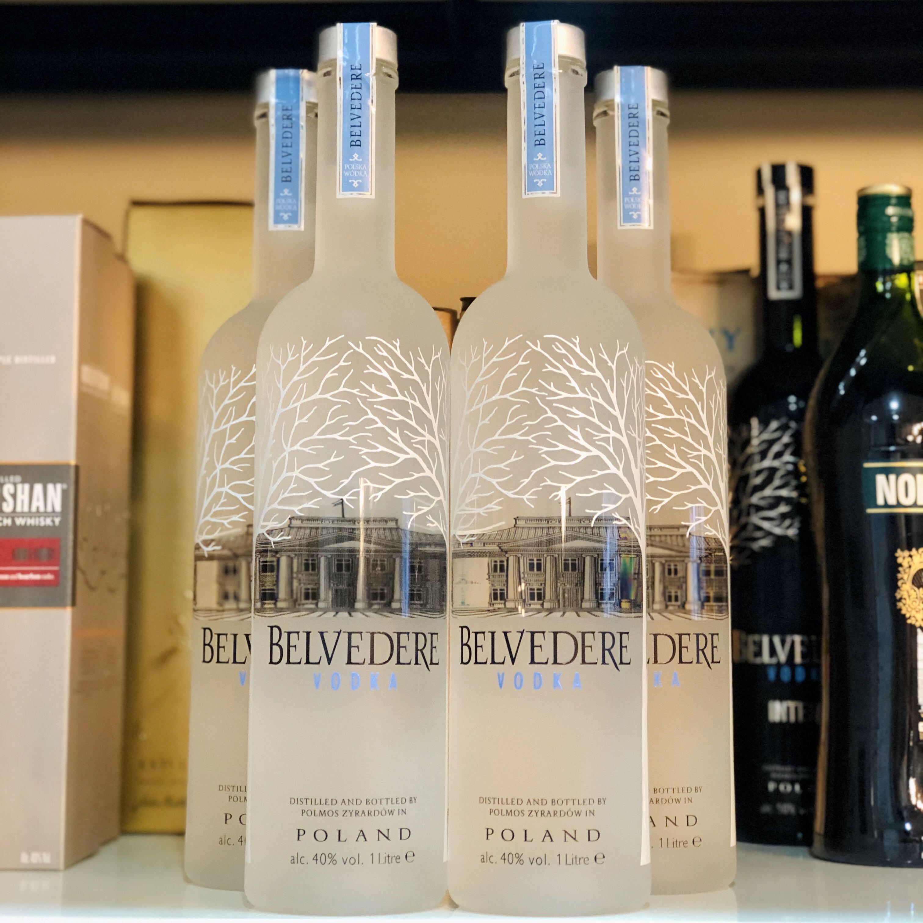 Belvedere Vodka Set 1 Ice Bucket & 6 bottles Pure - 40% - 6 x 70 CL