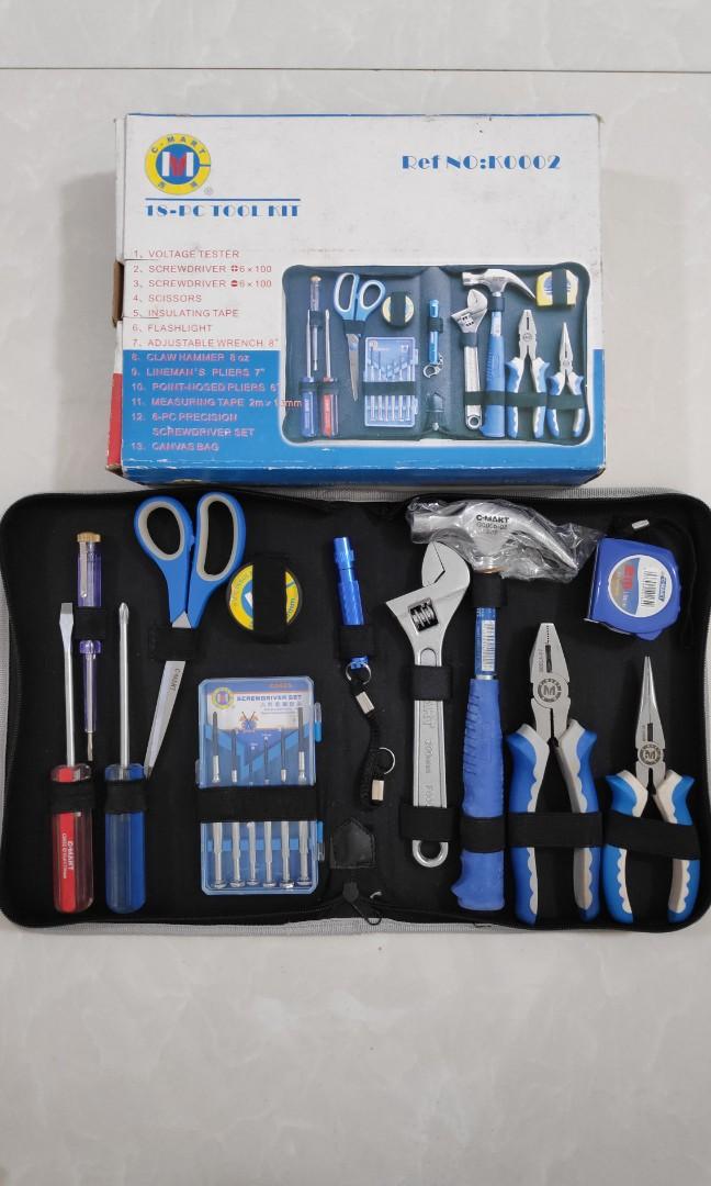 Brand New Tool Kits (Category: Home Improvement Tools & Accessories) located in Manila. Submitted by nic_knacks18 (Listing ID 1002364073, Image 3). Description: Brand new tool kits for your home/office. Travel friendly. With canvas bags per set. See pictures for inclusions. 🔧C-mart 8pc (2 sets available) php890 🔧C-mart 18pc (1 set) php1600 🔧Stanley 25pc (1 set sealed) php3200 Shipping by buyer. Grab or Lalamove. Mop: Bdo or Bpi.