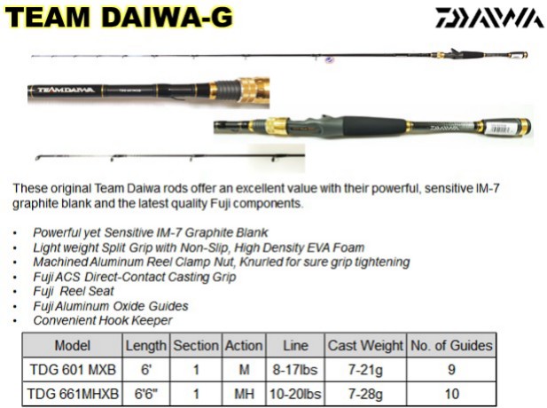 Daiwa Rod, TEAM DAIWA-G TD-G 601MXB, Sports Equipment, Fishing on Carousell