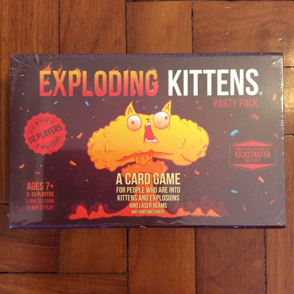 Exploding Kittens 10 Player Party Pack Edition Card Game Toys Games Board Games Cards On Carousell