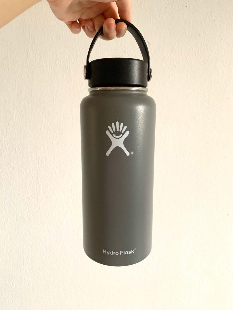 Hydro flask grey wide mouth flex cap 32oz 946ml FREE SHIPPING