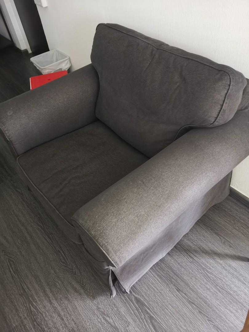 Ikea Sofa Dark Grey Single Sofa Furniture Sofas On Carousell