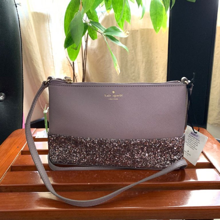 Kate Spade Ramey Greta Court Glitter Saffiano Leather Crossbody