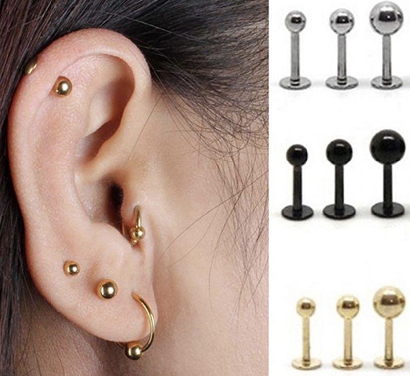INSTOCK Kiel Punk Steel Barbell Ear Cartilage Helix Tragus