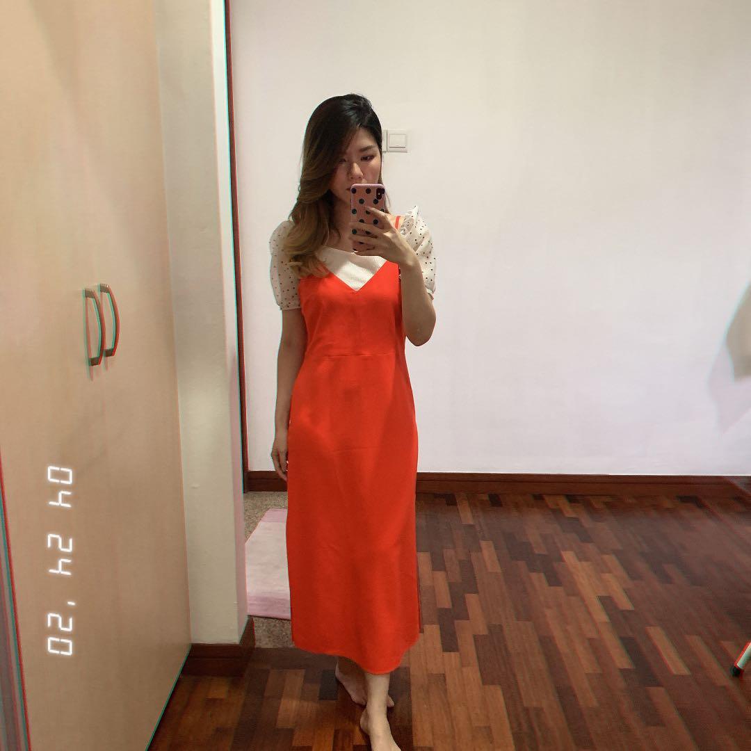 Miss selfridge orange dress discount