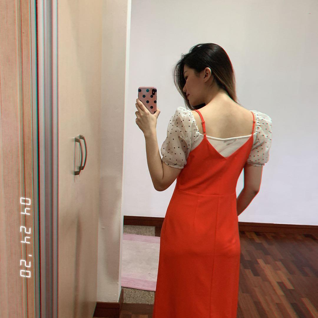 Miss selfridge orange dress sales