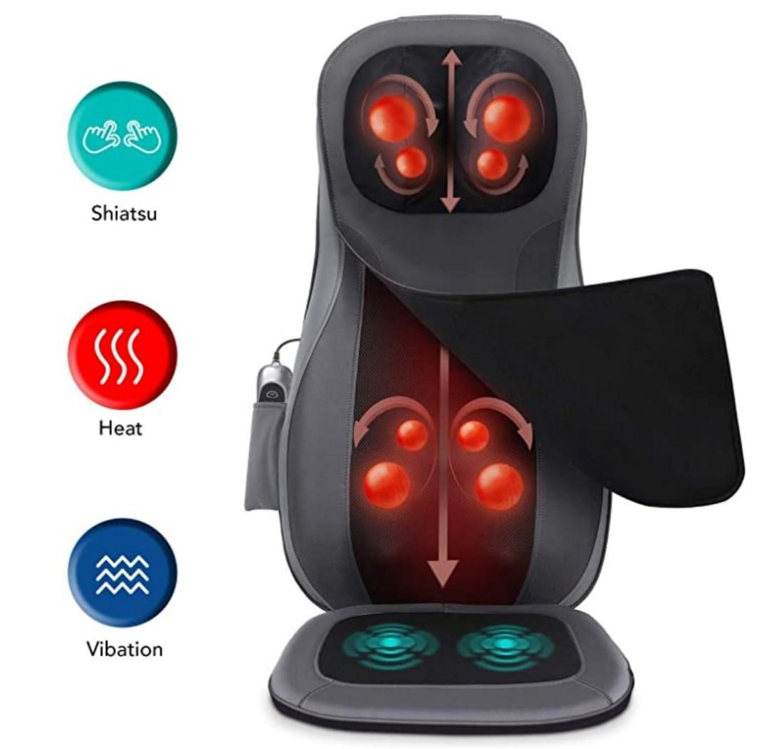 Naipo Shiatsu Neck Back Massager with Heat, Adjustable Full Back