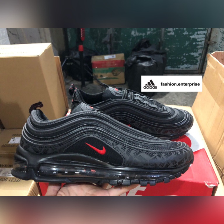 nike air max 97 all over print black red