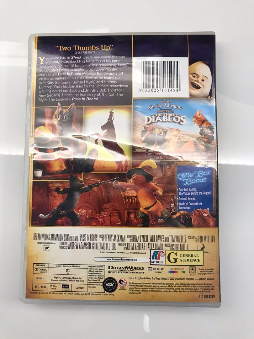 Dreamworks Puss in Boots Region 3 DVD (1 Disc) (READ GUIDELINES