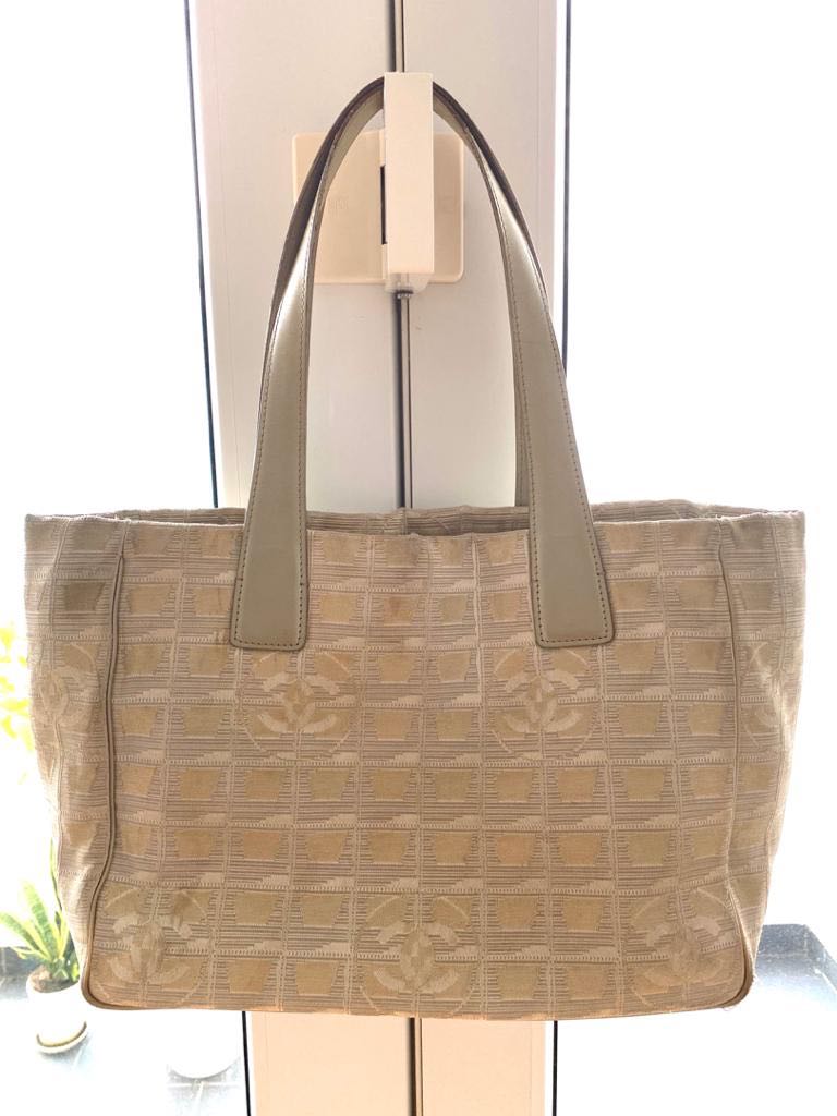 Vintage CHANEL monogram pink canvas tote, Luxury, Bags & Wallets