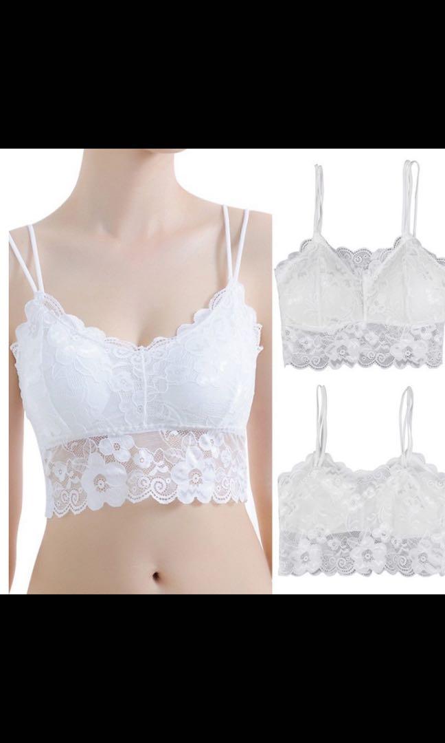 white lace bralette crop top
