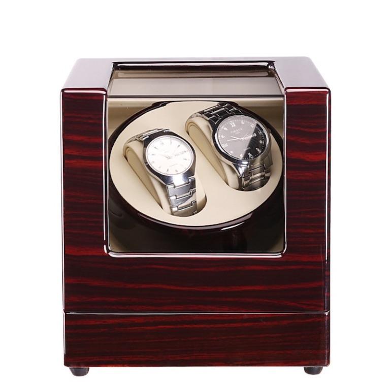 2+0 Automatic Watch Winder Box Battery AC Power Operated ultrasilence