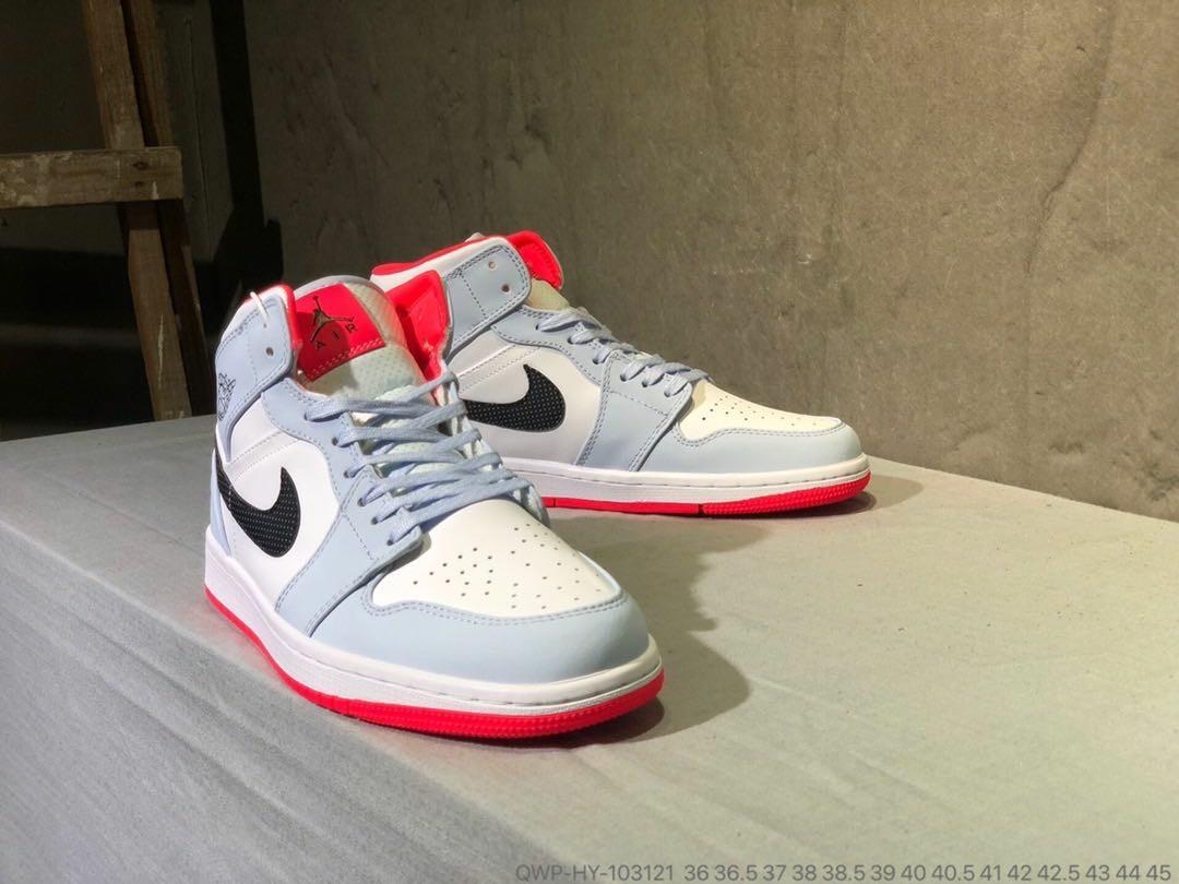 Jordan 1 half red half white hot sale