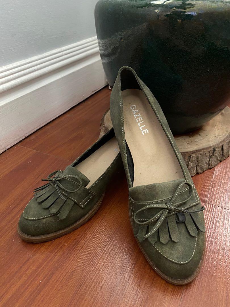 army green flats