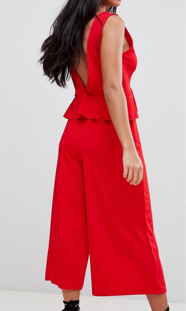 ASOS red jumpsuit, Women's Fashion 