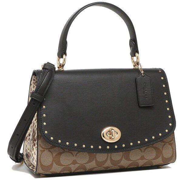 Authentic coach tilly top handle in signature canvas with rivets